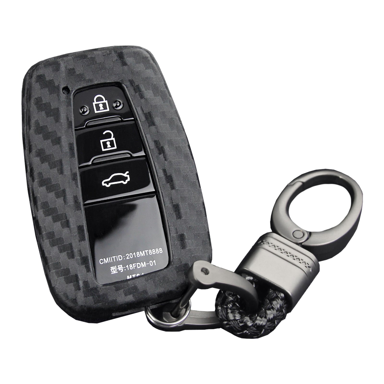 Leather Silicone Car Key Case Cover With Buckle For Toyota Camry
