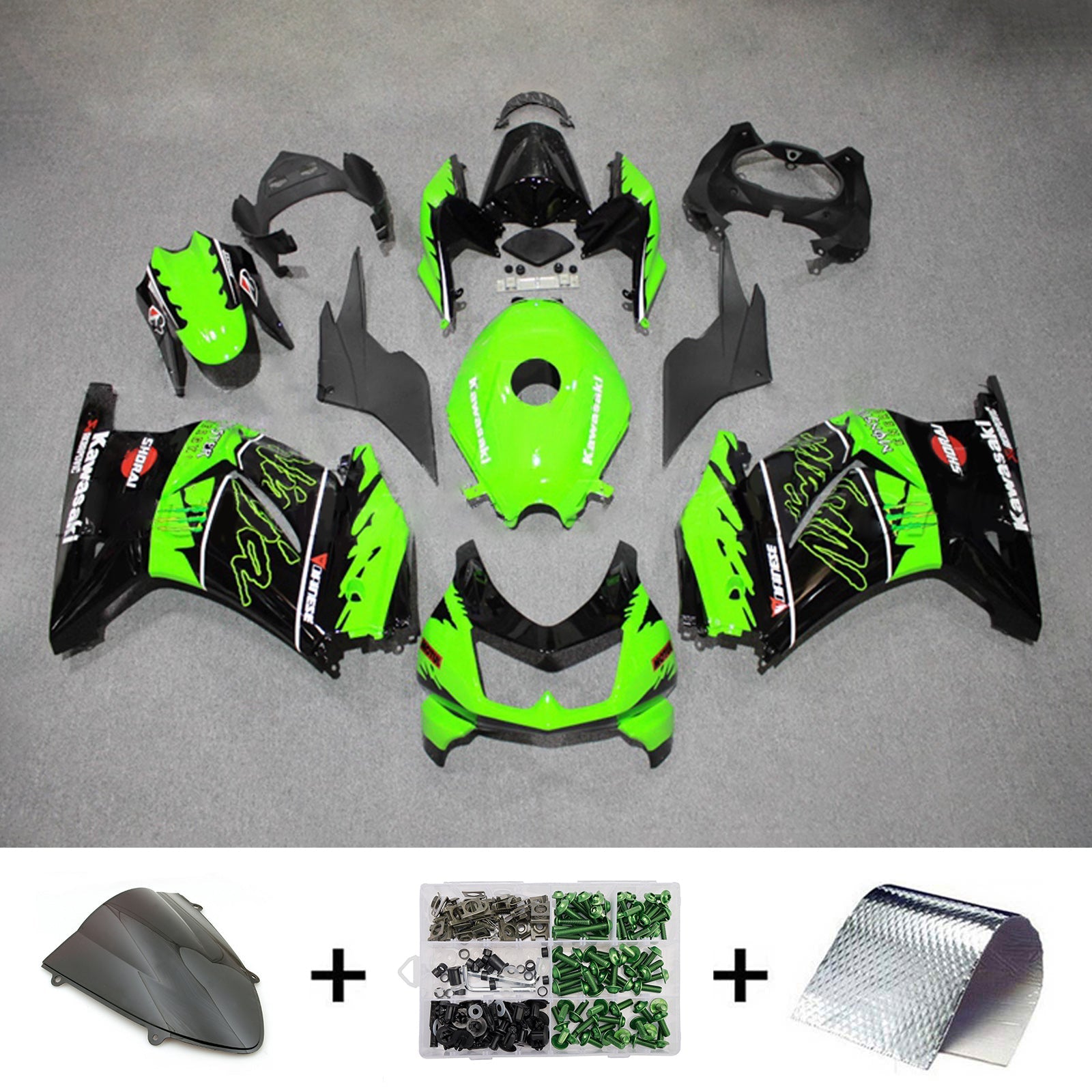 Injection Fairing Kit Bodywork Plastic ABS fit For Kawasaki EX250 Ninja250R 2008-2012