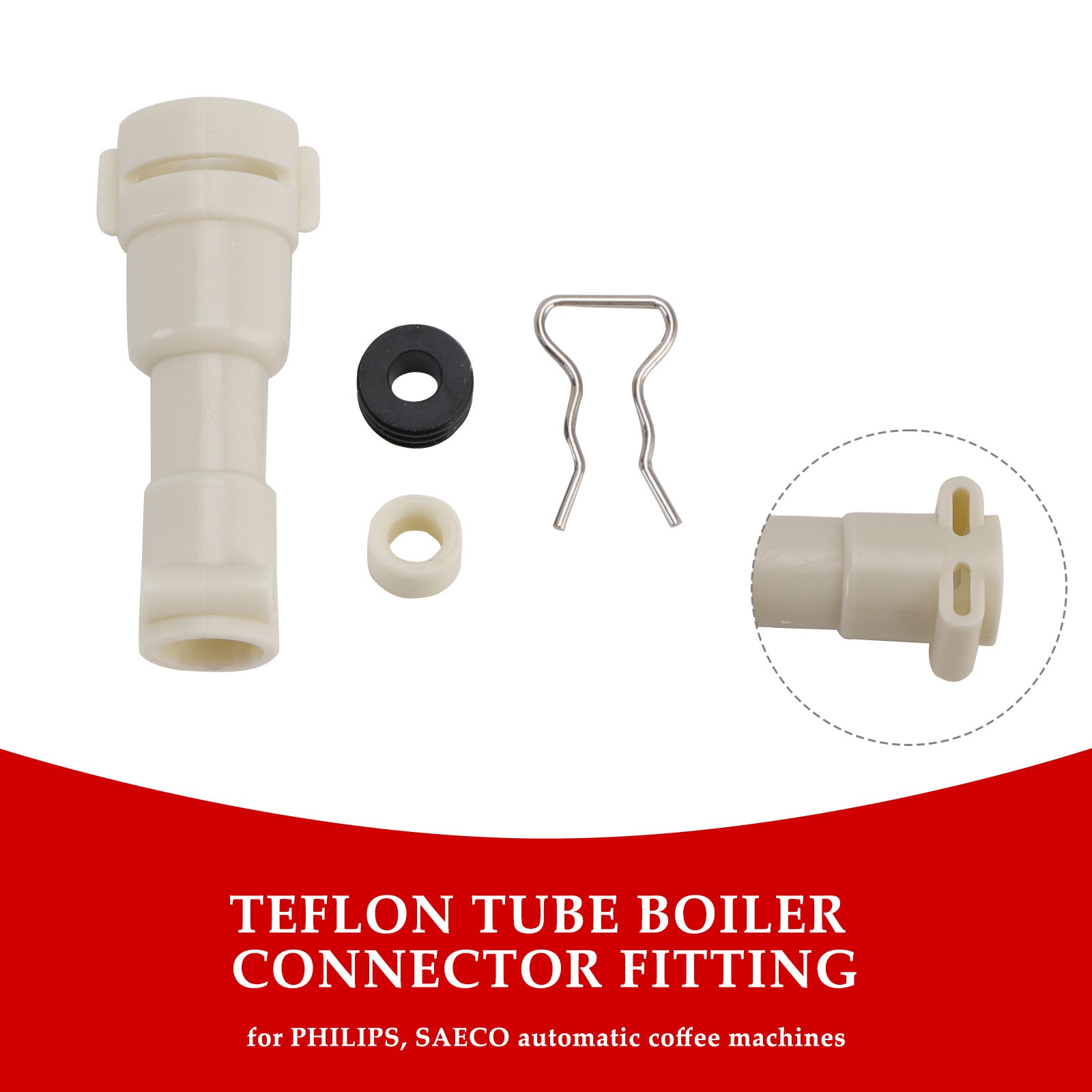ThermoBlock Inlet Connector & Seal & Spacer & Fork D8mm Kit Of Water Heating Element Fit For Philips Coffee Machine 422224777123