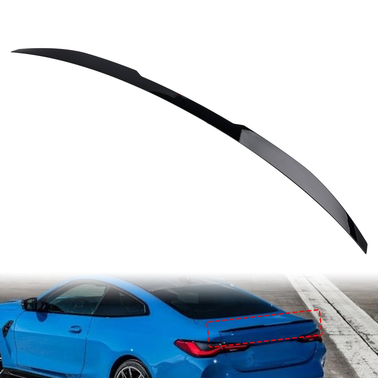 2020-ON BMW 4 Series G82 M4 Coupe Model Gloss Black Rear Boot Spoiler