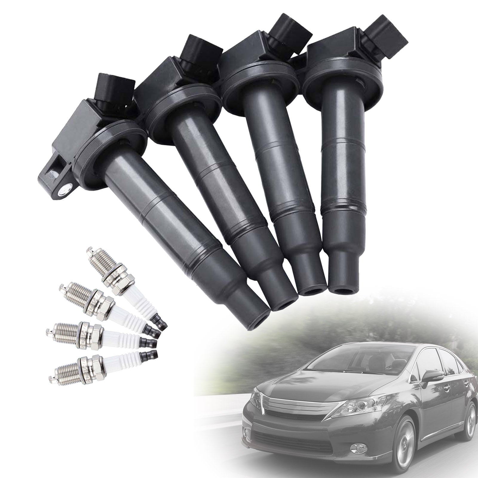 2001-2007 Toyota Highlander L4 2.4L 4x Ignition Coil+Spark Plug UF333 UF494