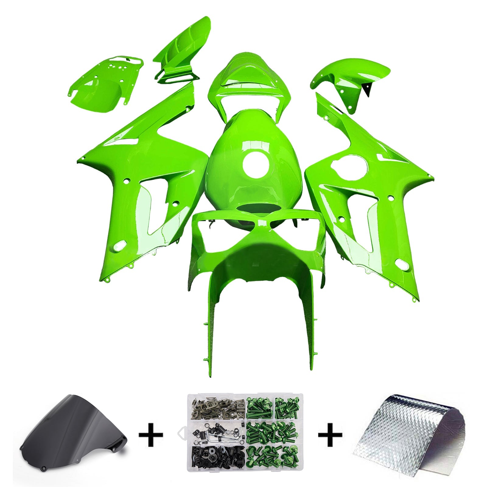 Injection Fairing Kit Bodywork Plastic ABS fit For Kawasaki ZX6R 636 2003-2004