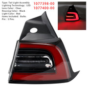 LED Tail Lamp Outer Rear Right Tail Light 3 Pin For Tesla Model 3 Y 2017-2023