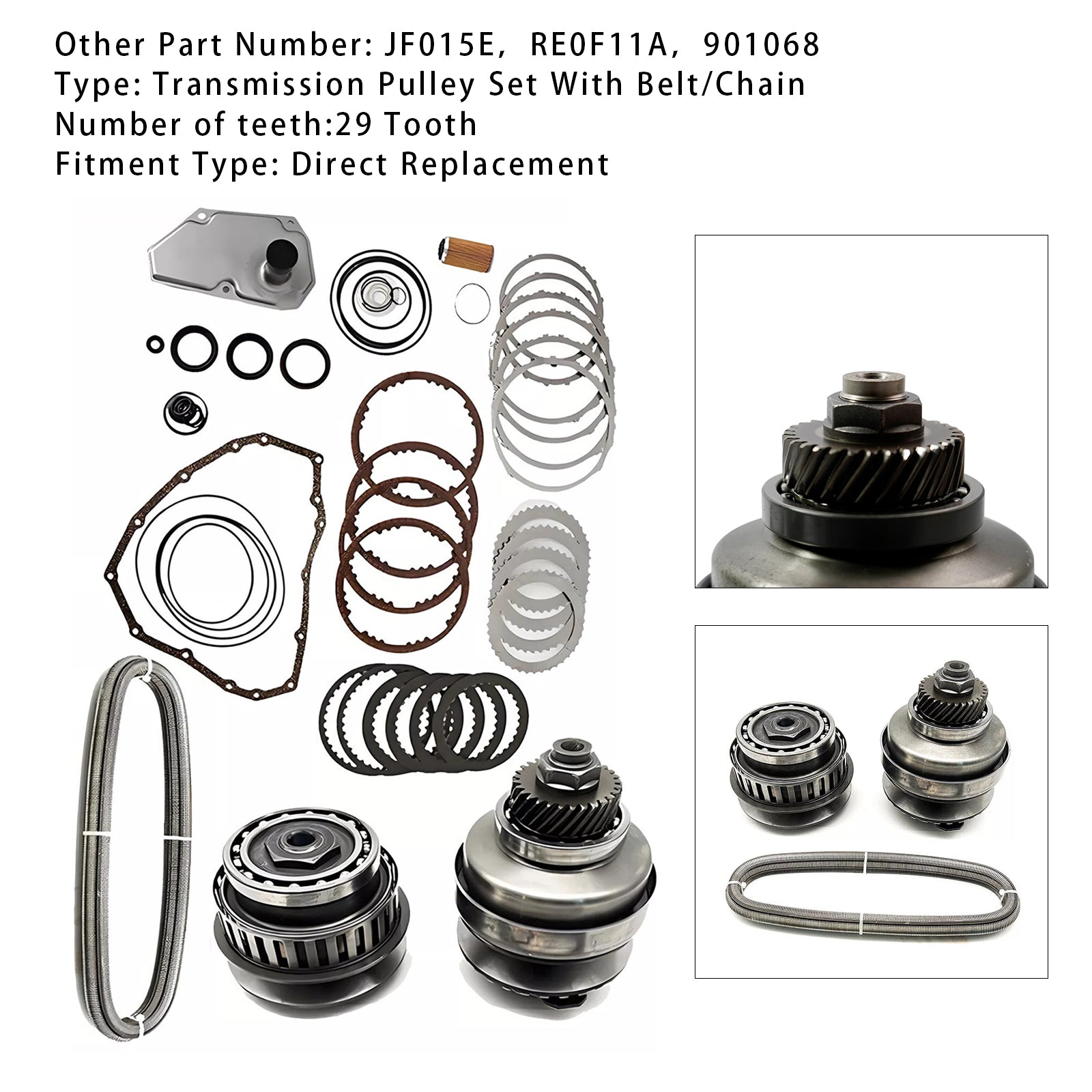 2013-2015 GM\Daewoo SPARK L4 1.0LL Transmission Master Rebuild Kit & Pulley W/ Belt JF015E RE0F11A 29T