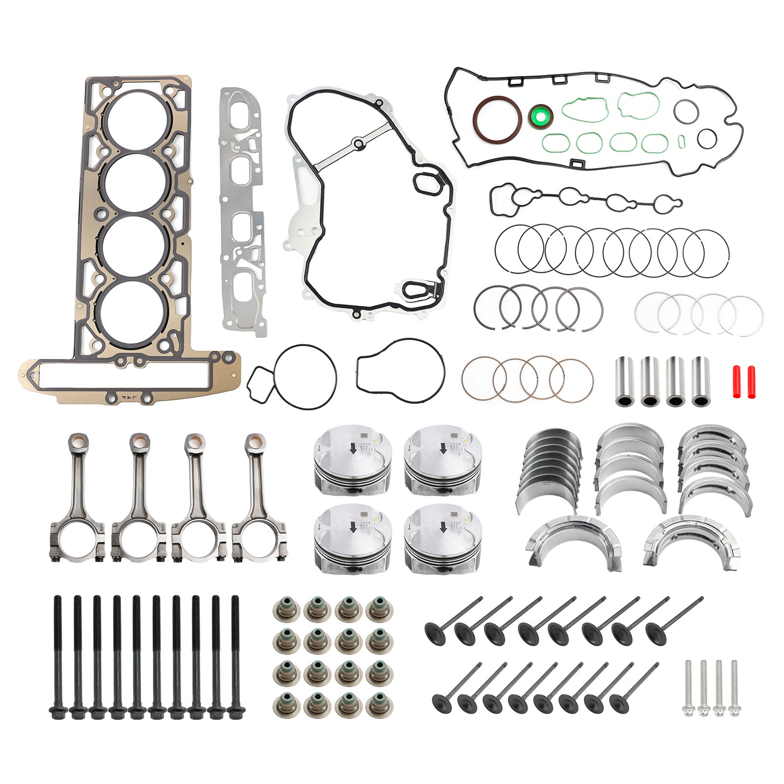 Buick Chevrolet GMC 2.4L Engine Rebuild Overhaul Pistons Valves Seals Kit HS54874 HS26517PT