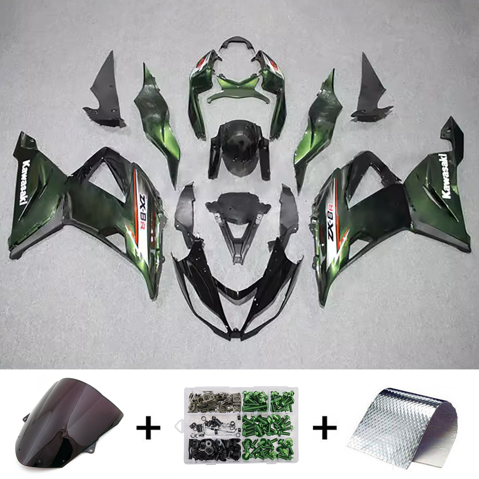 Injection Fairing Kit Bodywork Plastic ABS fit For Kawasaki ZX6R 636 2013-2018