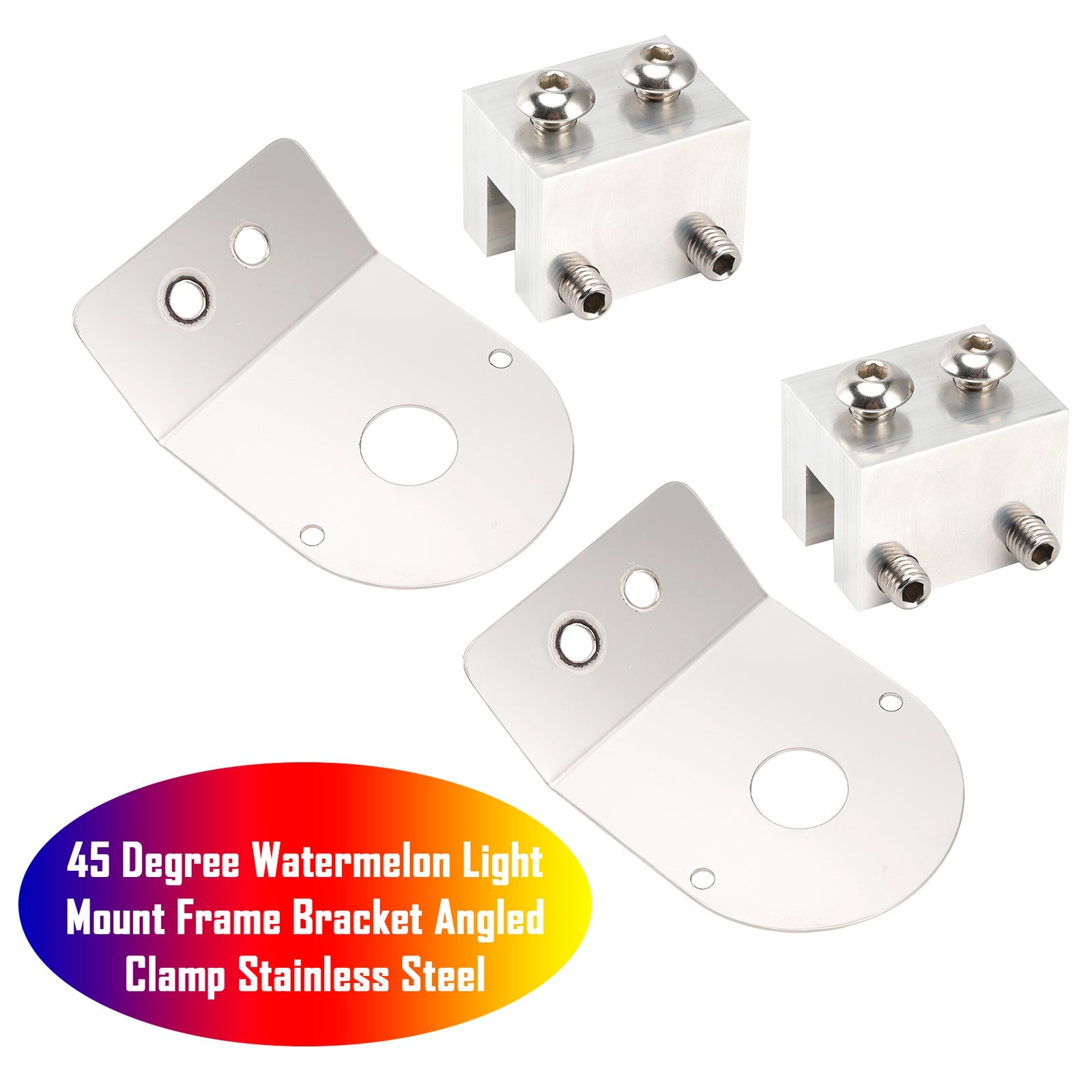 45 Degree Watermelon Light Mount Frame Bracket Angled Clamp Stainless Steel