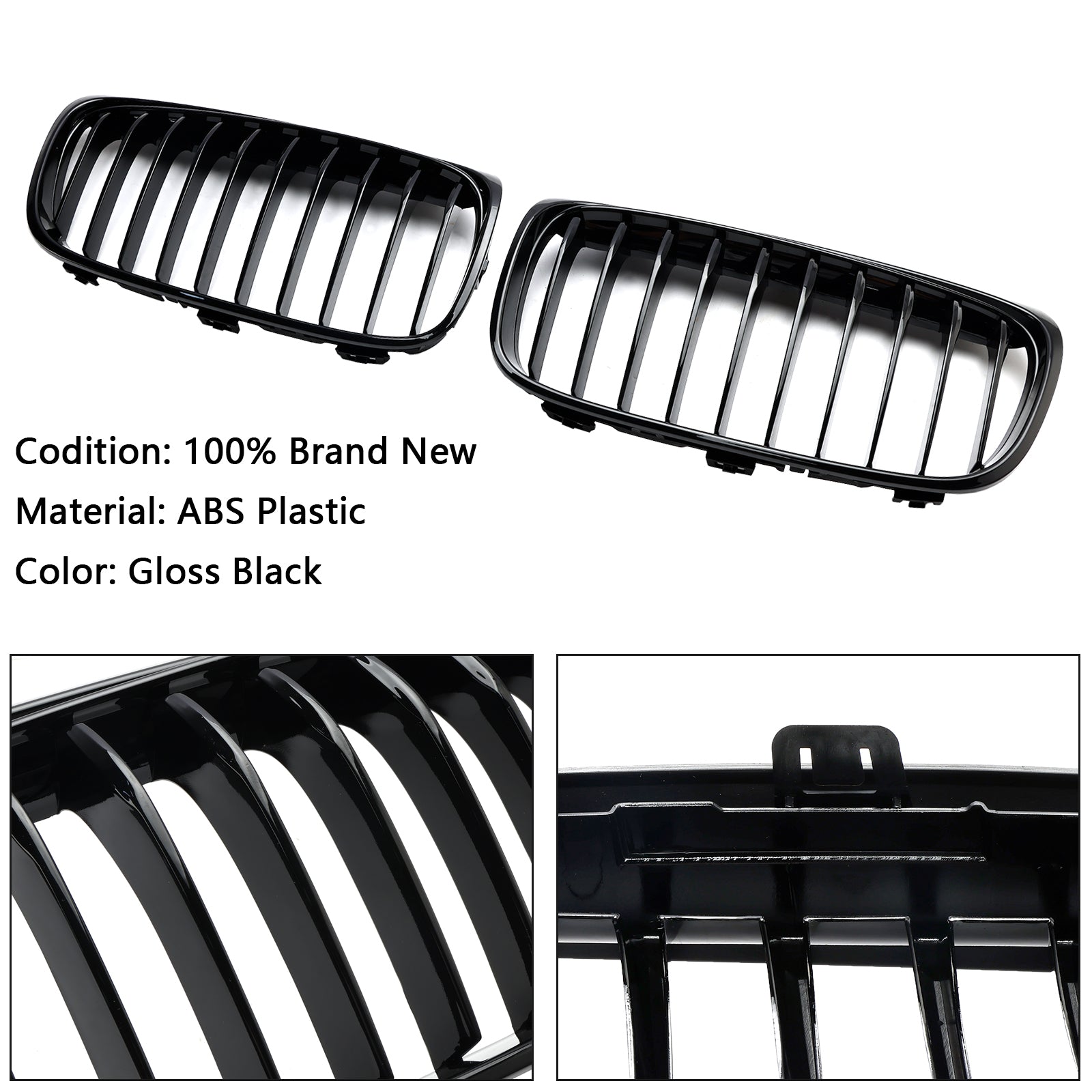2015-2018 BMW 2 Series Gran Tourer F45 F46 Gloss Black Front Grille Grill Generic