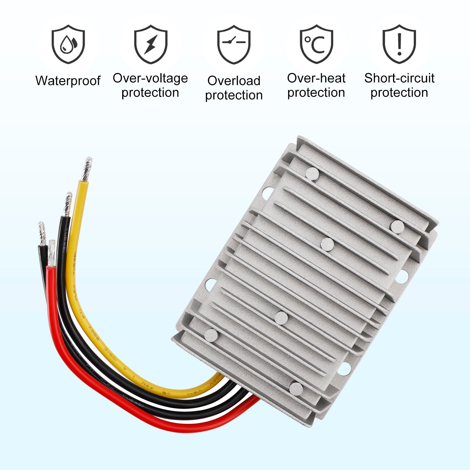 Waterproof DC 20-60V to 12V 30A 360W Step-Down Power Supply Converter Regulator