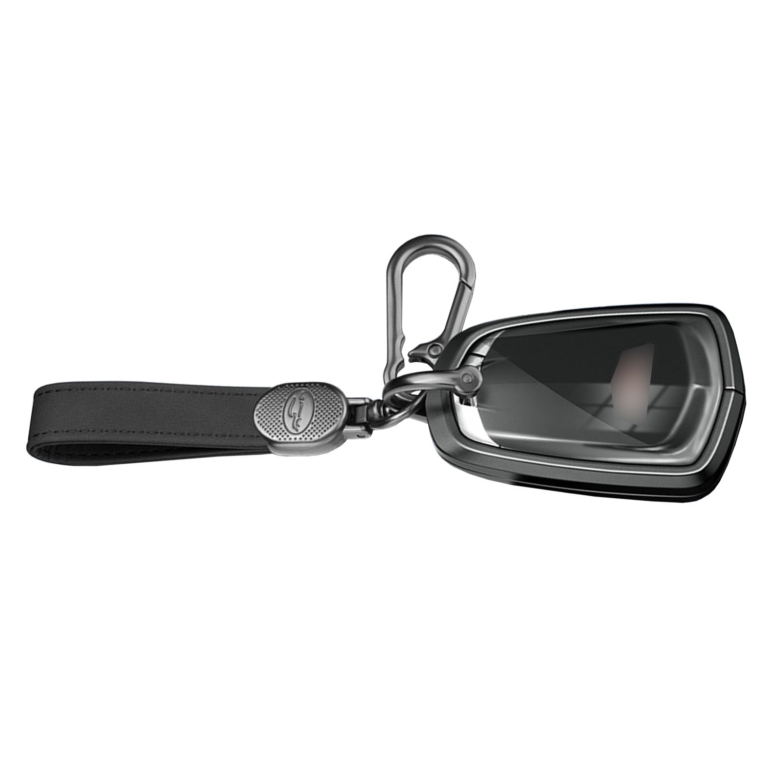 Aluminum Alloy TPU Black Car Key Case Cover With Buckle For Cadillac