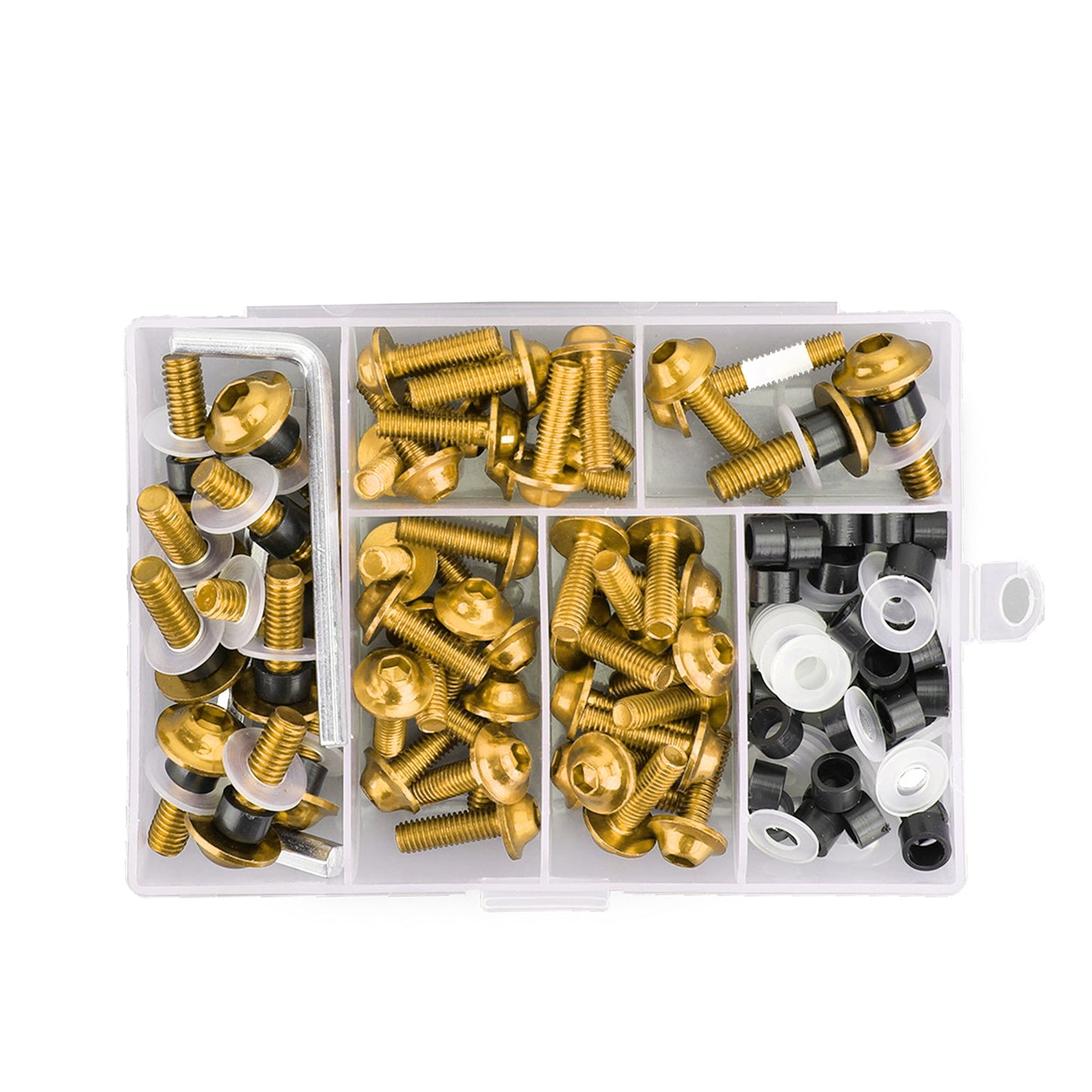 158Pcs Sportbike Windscreen Fairing Bolts Kit Fastener Clips Screws Gold