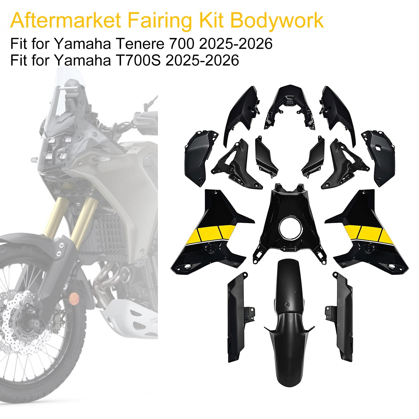 Injection Bodywork Fairing Kit for Yamaha Tenere 700 T700S 2025-2026