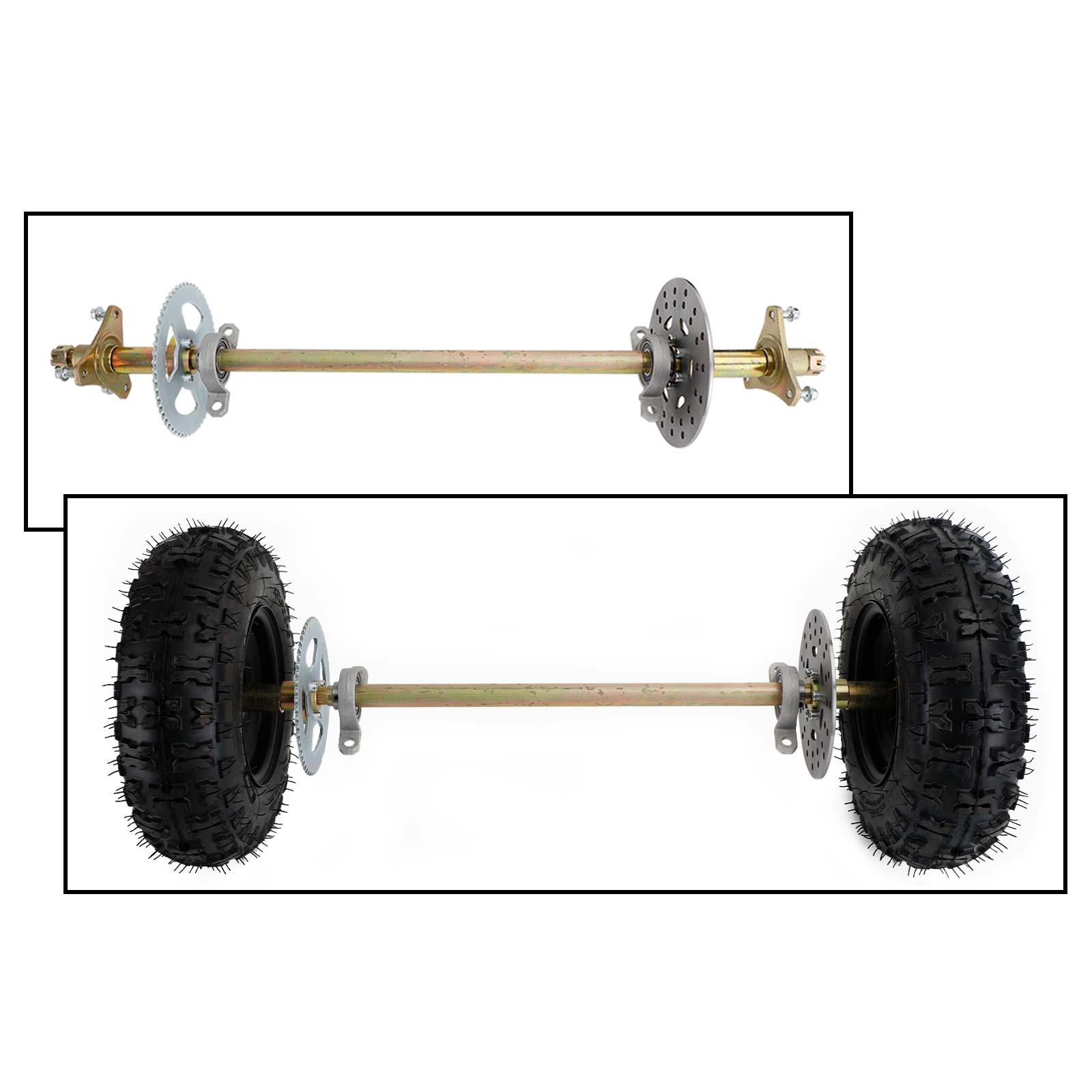 29" Rear Axle Assembly Complete Wheel Hub Kit for Go Kart Quad Trike Drift Bikes