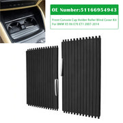 2Pcs Cup Console Holder Roller Blind Cover Tray For BMW X5 X6 E70 E71 2007-2014