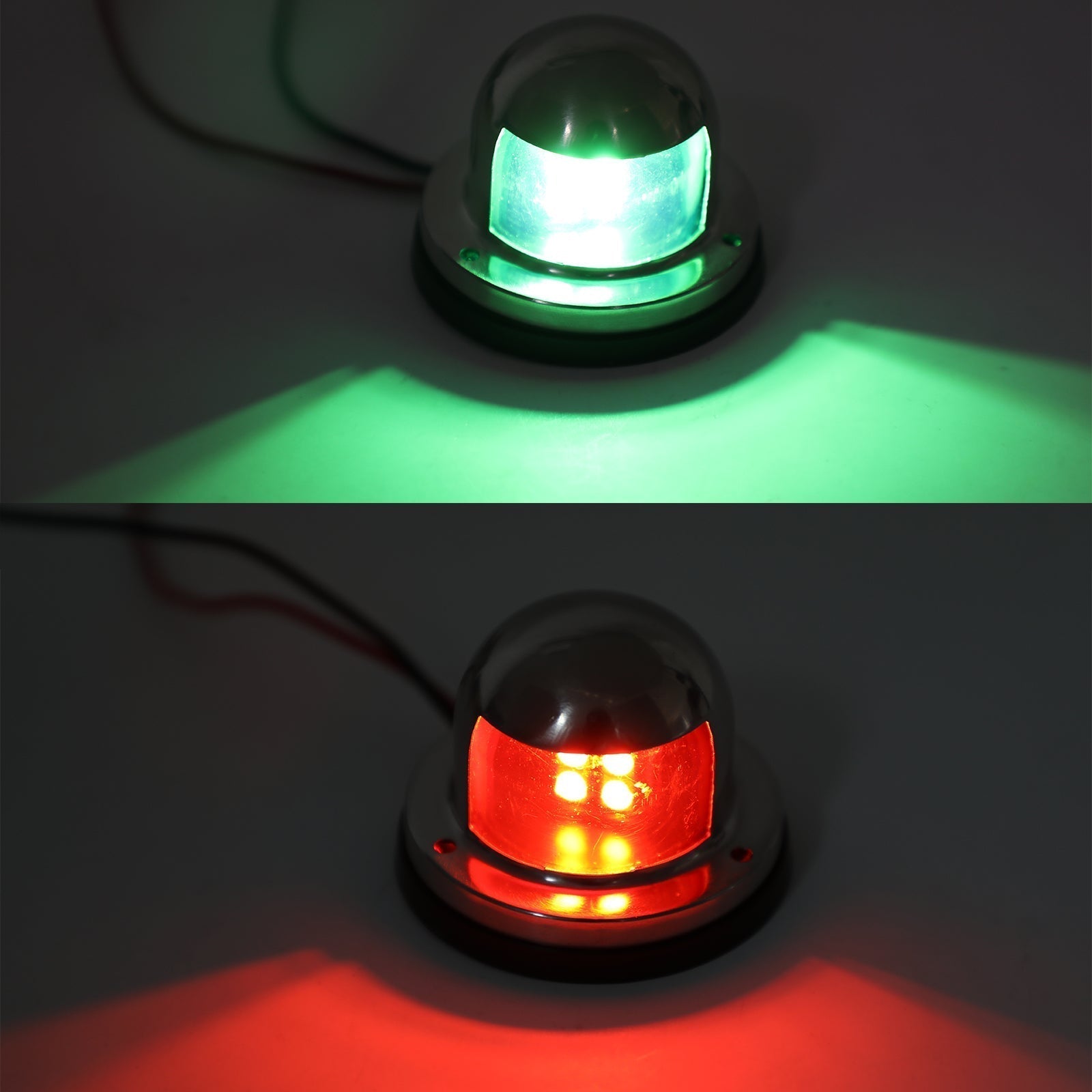 2PCS Red Green Navigation 16 LED Marine Bow Boat 12V Yacht Pontoon Bright Lights