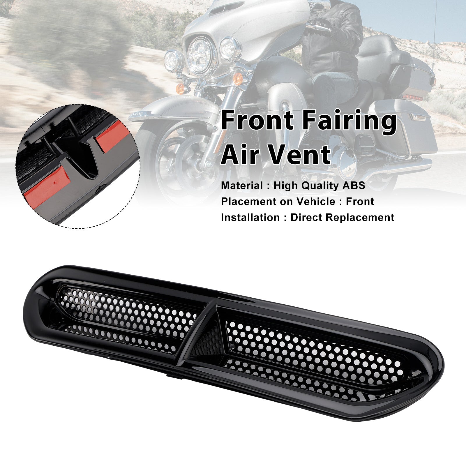 2014-2016 Harley-Davidson Electra Glide Ultra Classic Low FLHTCUL Front Fairing Air Vent Trim