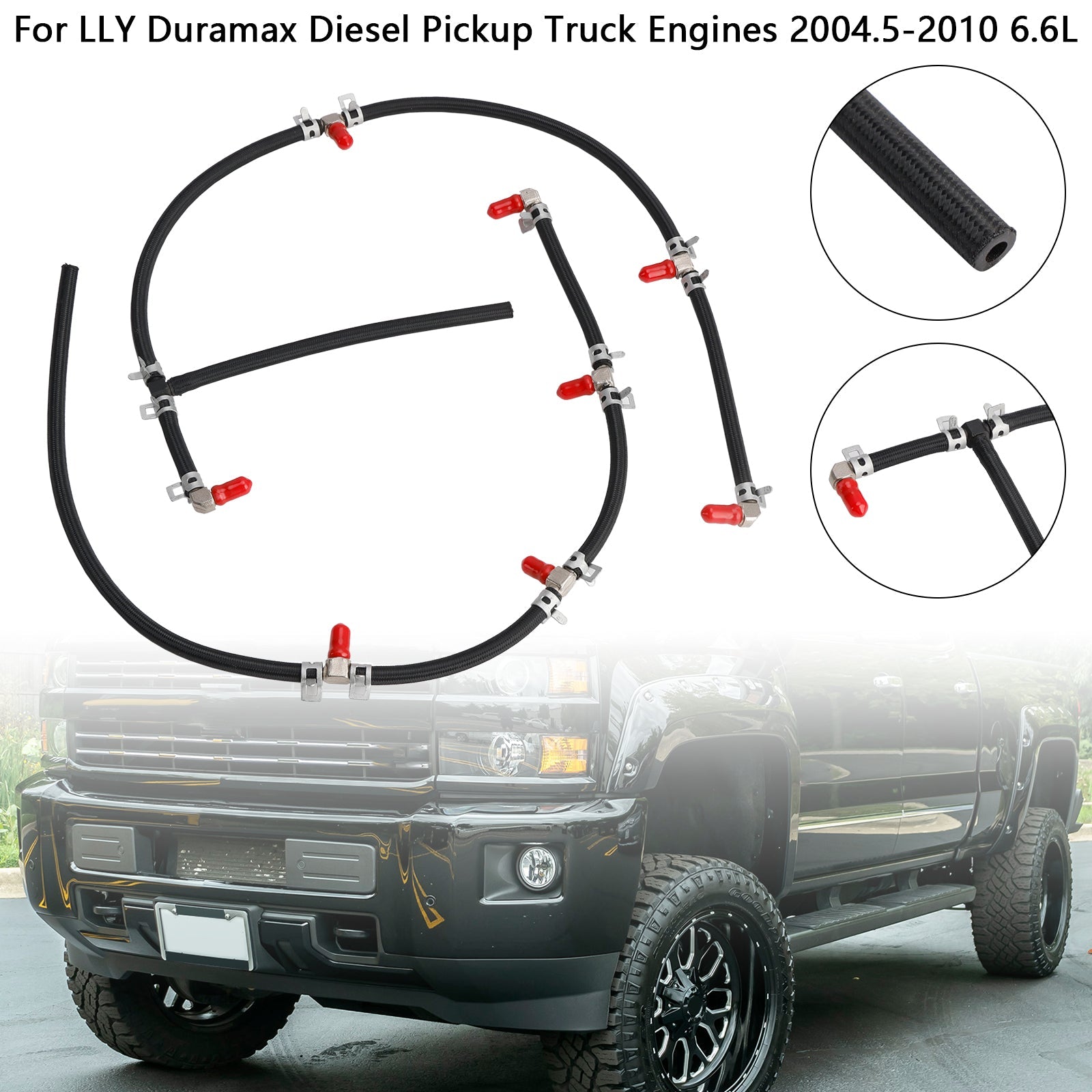 2004-2010 Duramax 6.6L Diesel Truck Engines Fuel Injector Return Line Kit