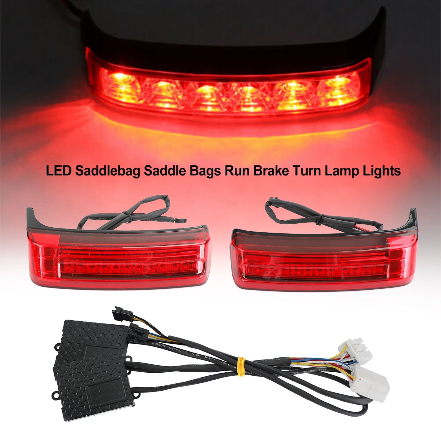 96-13 Touring Generic LED Saddlebag Saddle Bags Run Brake Turn Lamp Lights For