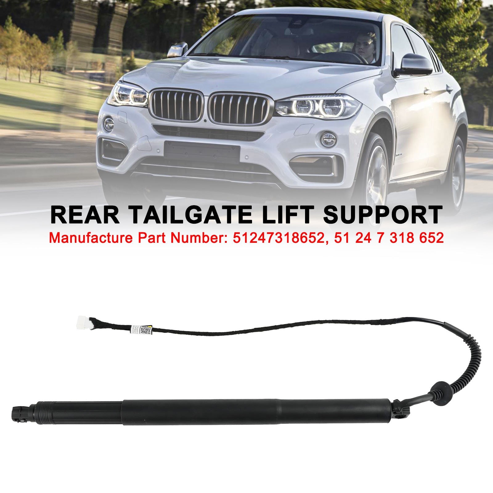 2014-2019 BMW X6 F16 F86 SUV xDrive 30d 2993ccm 277HP 204KW (Diesel) Rear Right Tailgate Power Lift Support 51247318652