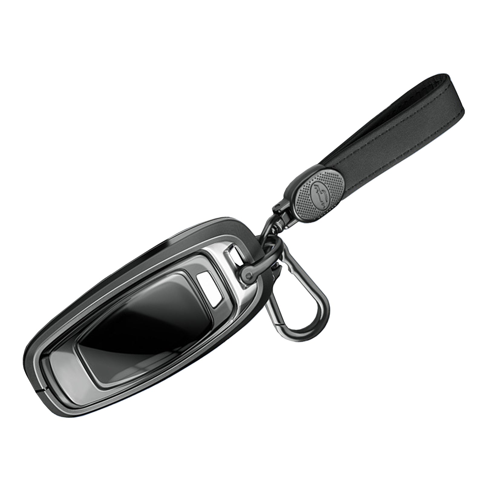 Aluminum Alloy TPU Black Car Key Case Cover With Buckle For Audi a6l a4l a3