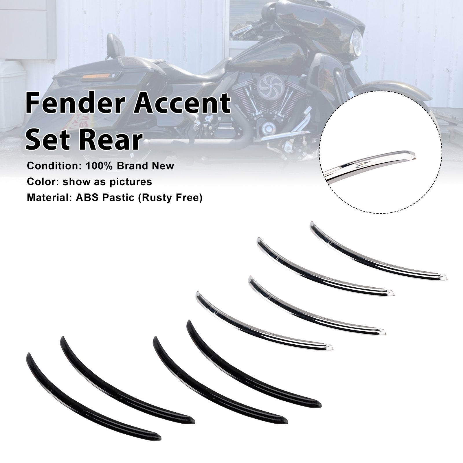 Rear Fender Accent Set For FLHX Street Glide 2006-2013