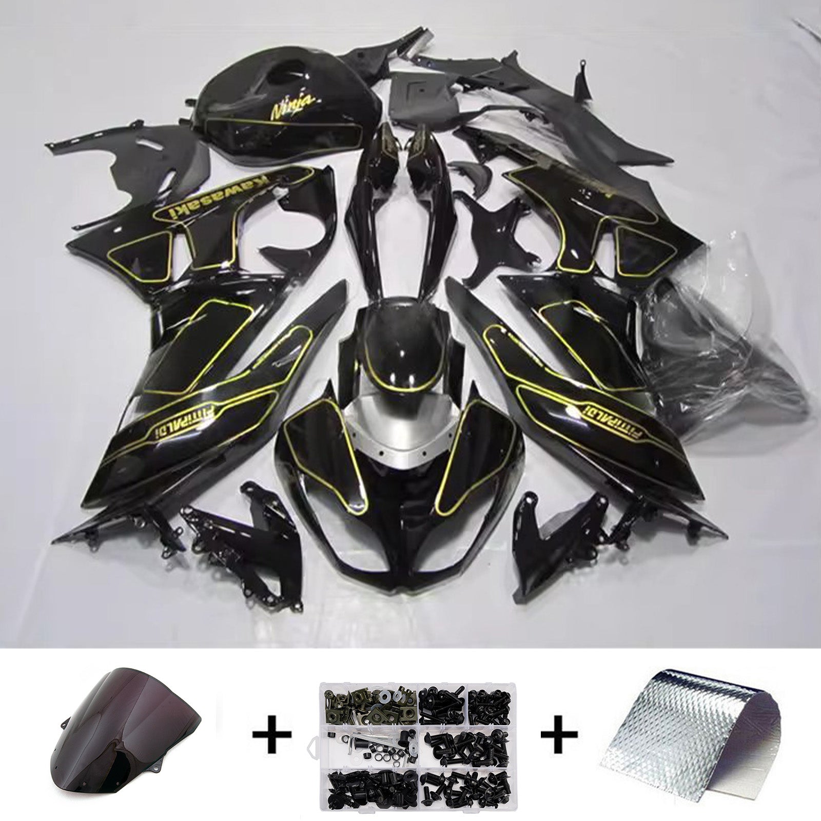 Injection Fairing Kit Bodywork Plastic ABS fit For Kawasaki ZX6R 636 2009-2012