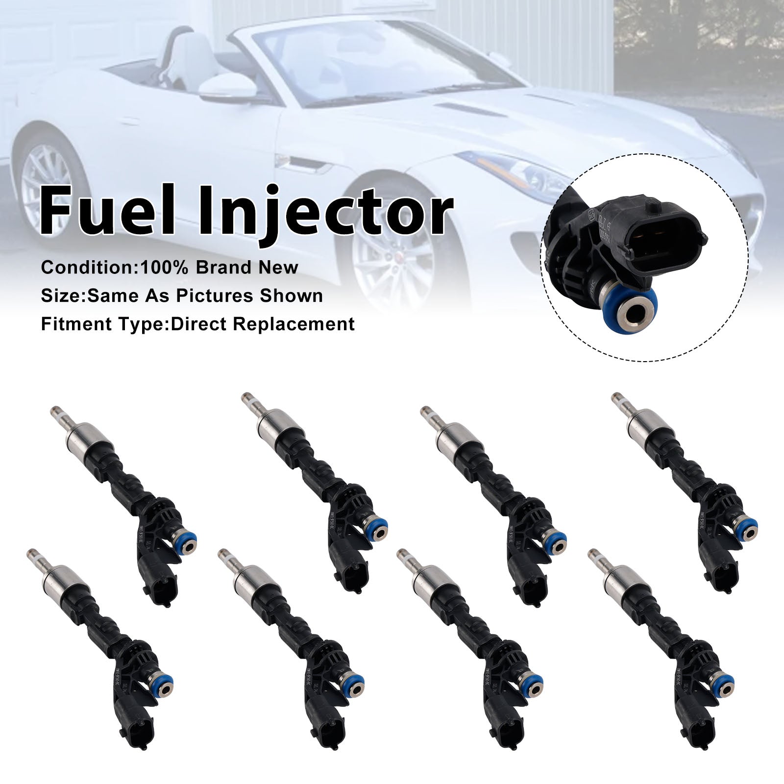8Pcs Fuel Injector For Land Rover LR4 Range Rover Jaguar XF XJ 0261500298