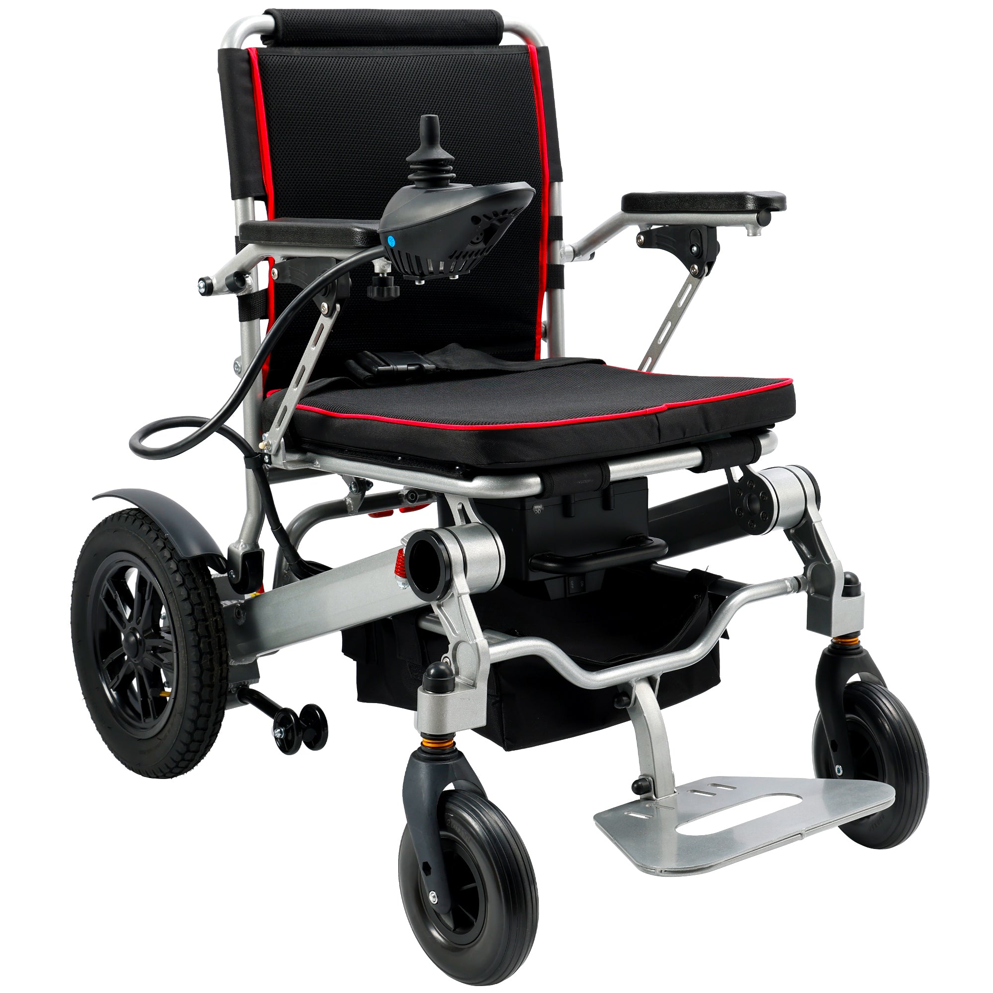 Seniors Compact Portable Airline Approved Electric Wheelchair for Adults Intelligent Power Wheelchairs Lightweight Foldable All Terrain Motorized Wheelchair