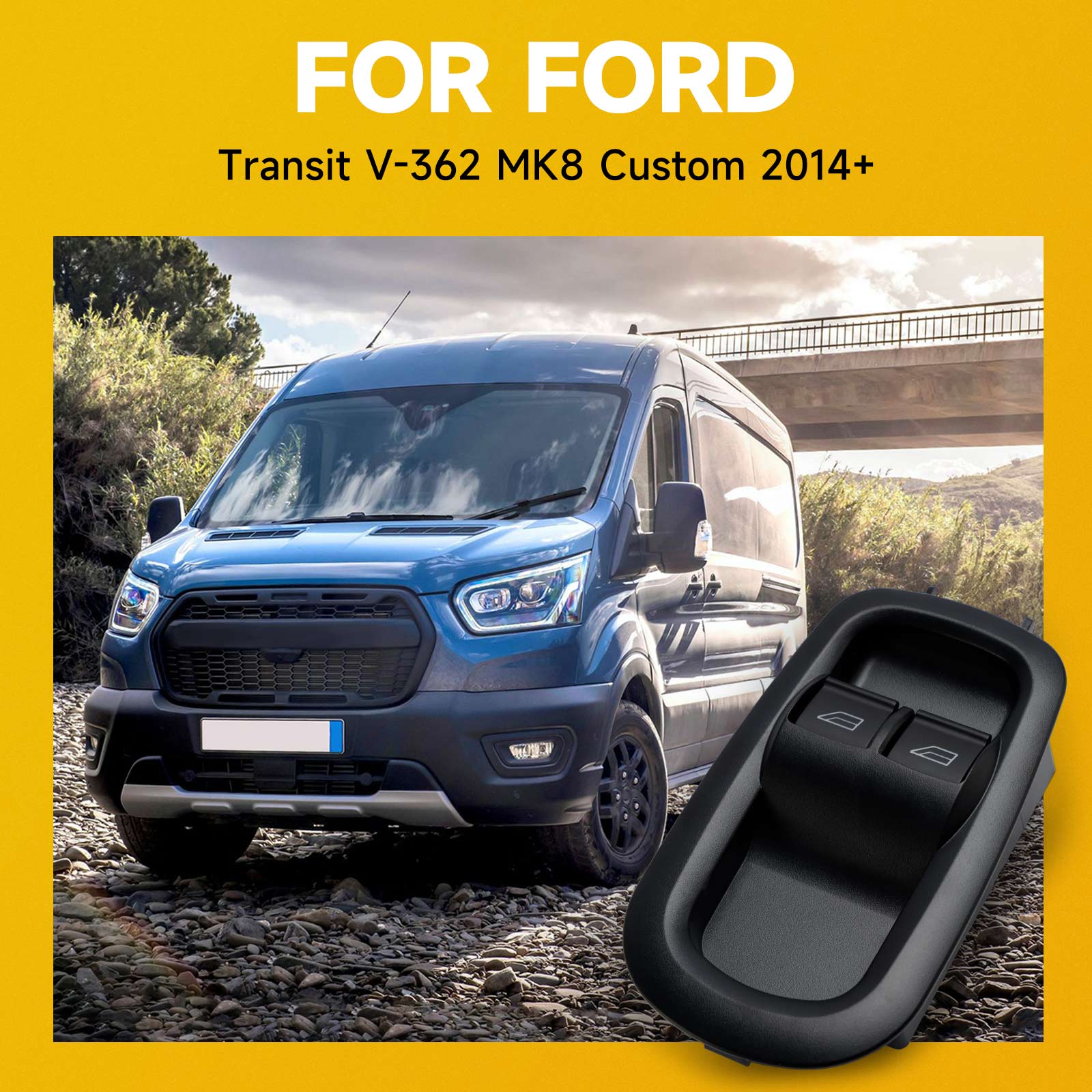 Double Window Switch for Ford Transit MK8 Custom 2014+ Drivers Side Door 1791339