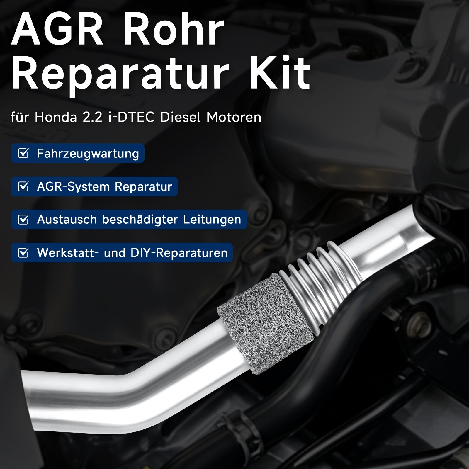 2008-2015 Honda Accord 2.2 iDTEC EGR Pipe Repair Kit N22B iDTEC Engines 18725-RL0-G02