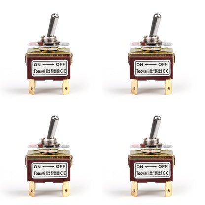 1Pcs 2 Terminal 4Pin ON-OFF 15A 250V Toggle Switch Boot DPST Industrial Grade