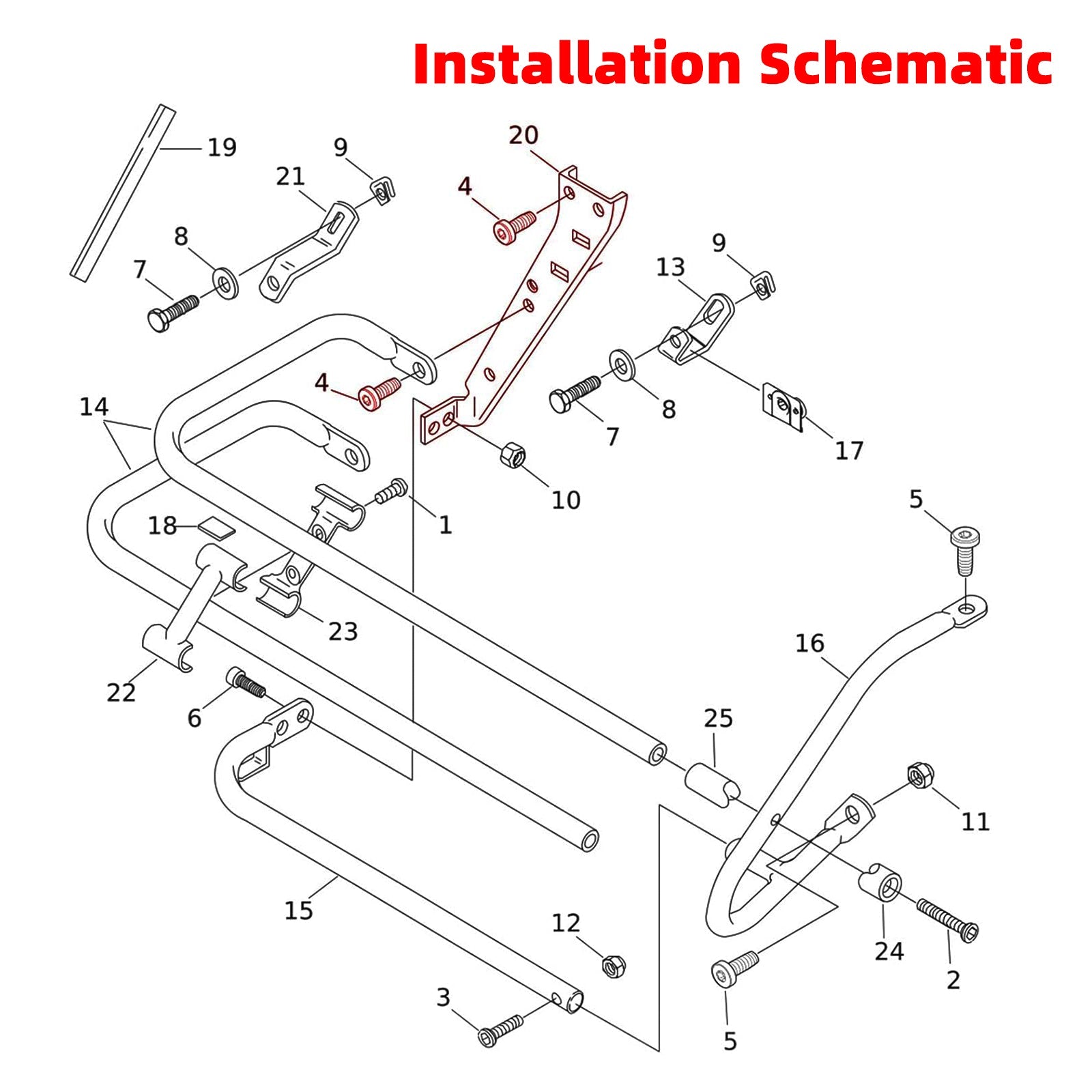Pair Saddlebag Rail Support Holder 90718-79C For Touring Road Glide Flt 85-08