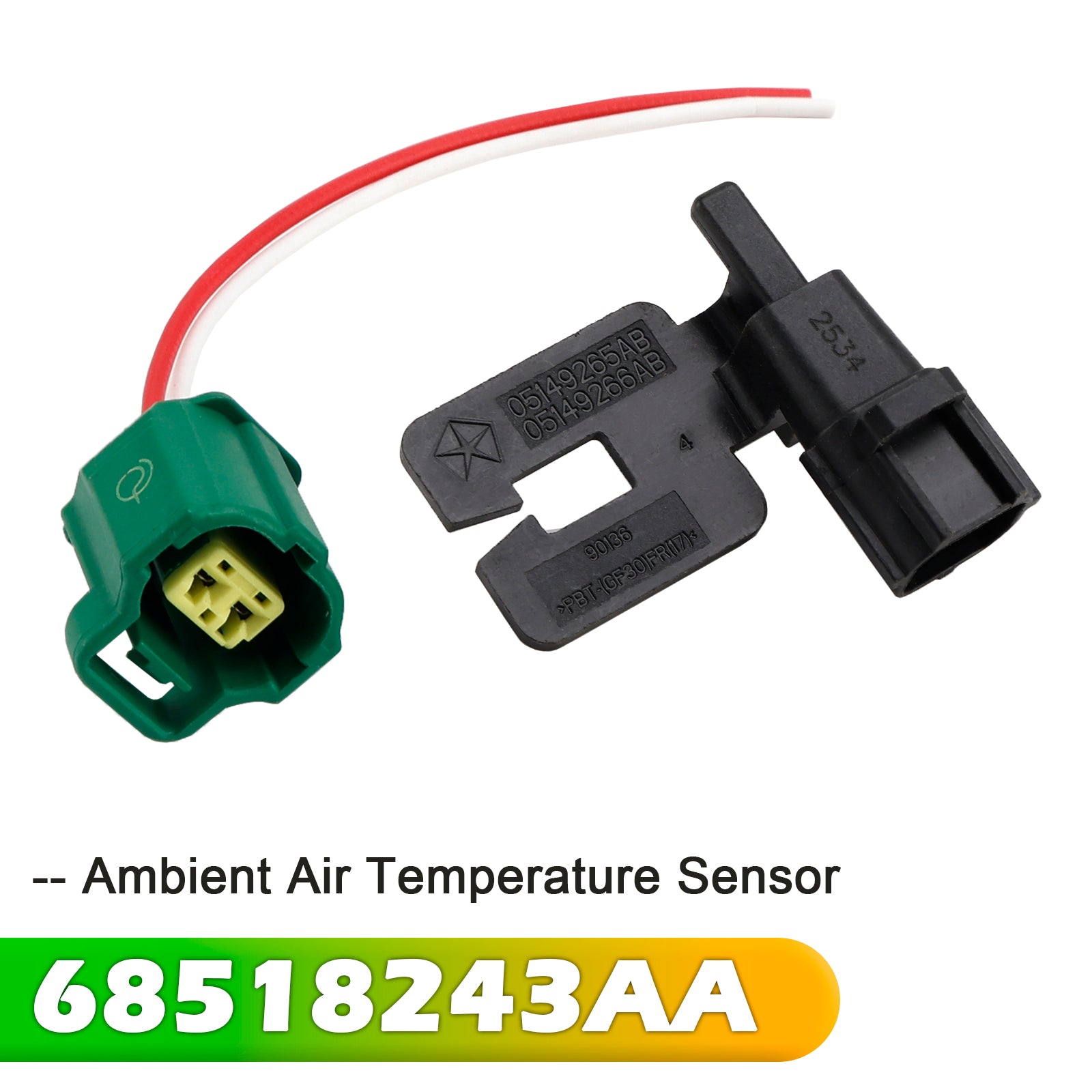 Ambient Air Temperature Sensor 68518243AA with Pigtail Connector Harness