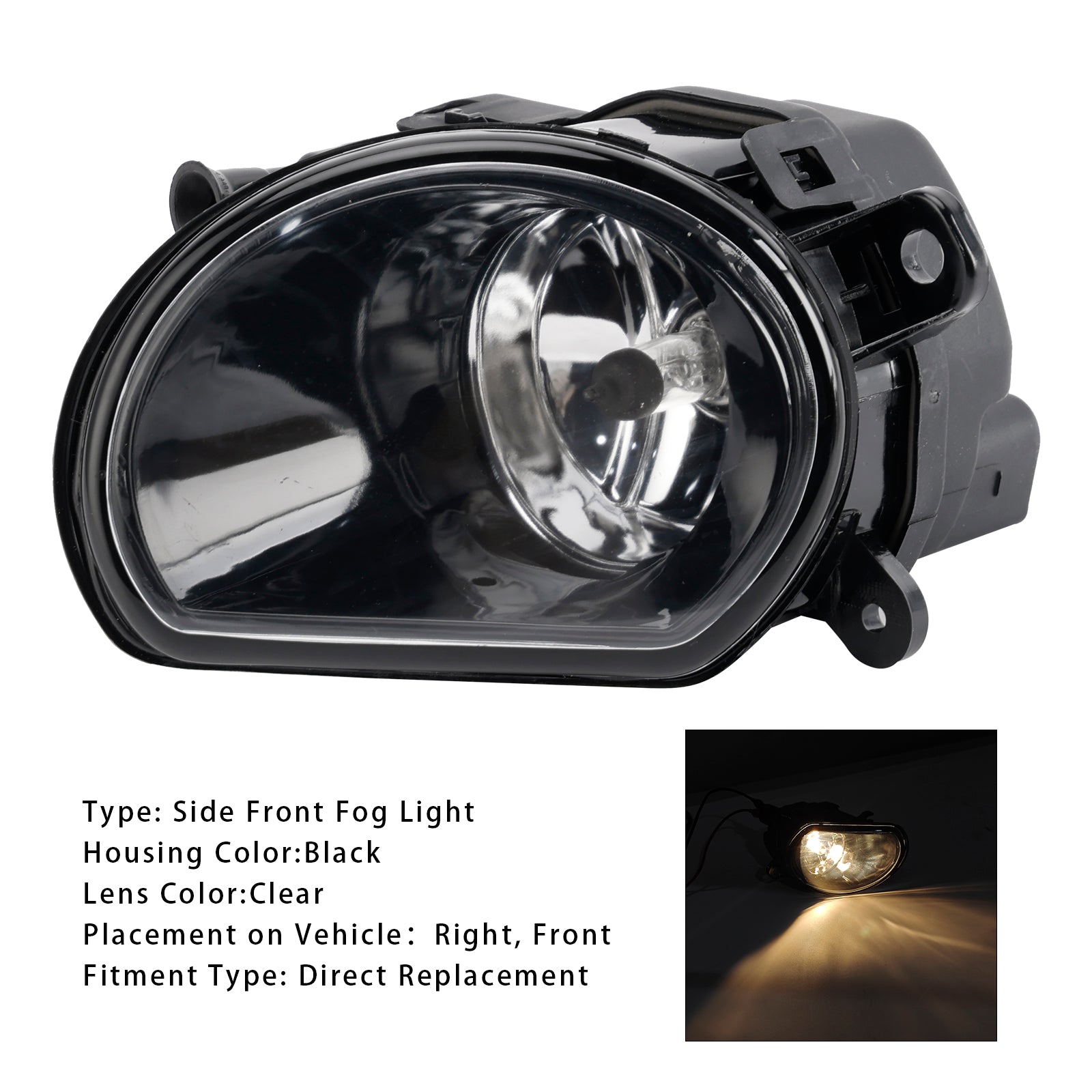 2004-2007 Audi A8 D3 1 Pcs Right Driver Side Front Bumper Fog Light