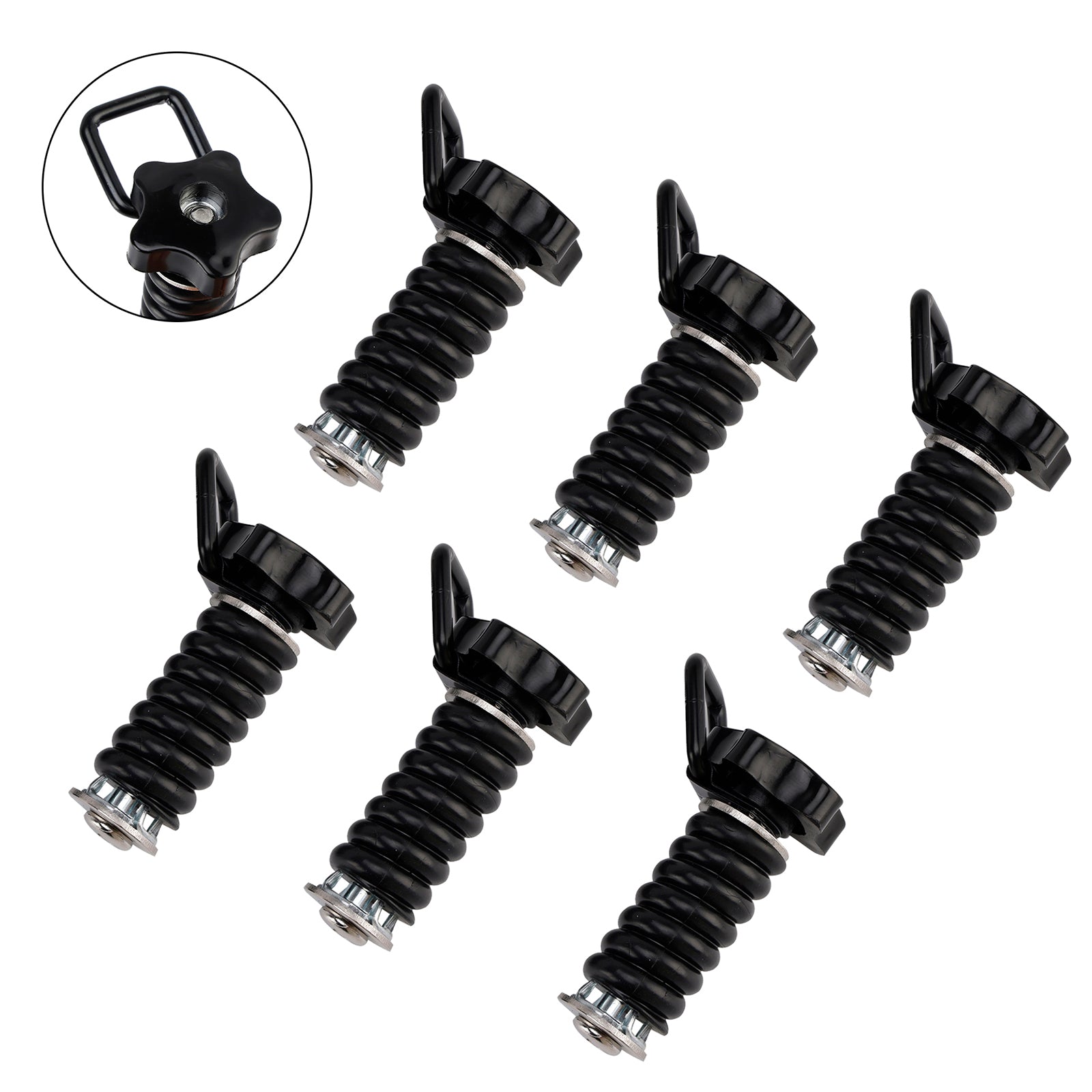 6 Pcs 1 Inch Cargo Anchor Flexible Loop For Polaris Rzr Sportsman Ace 2013-2025