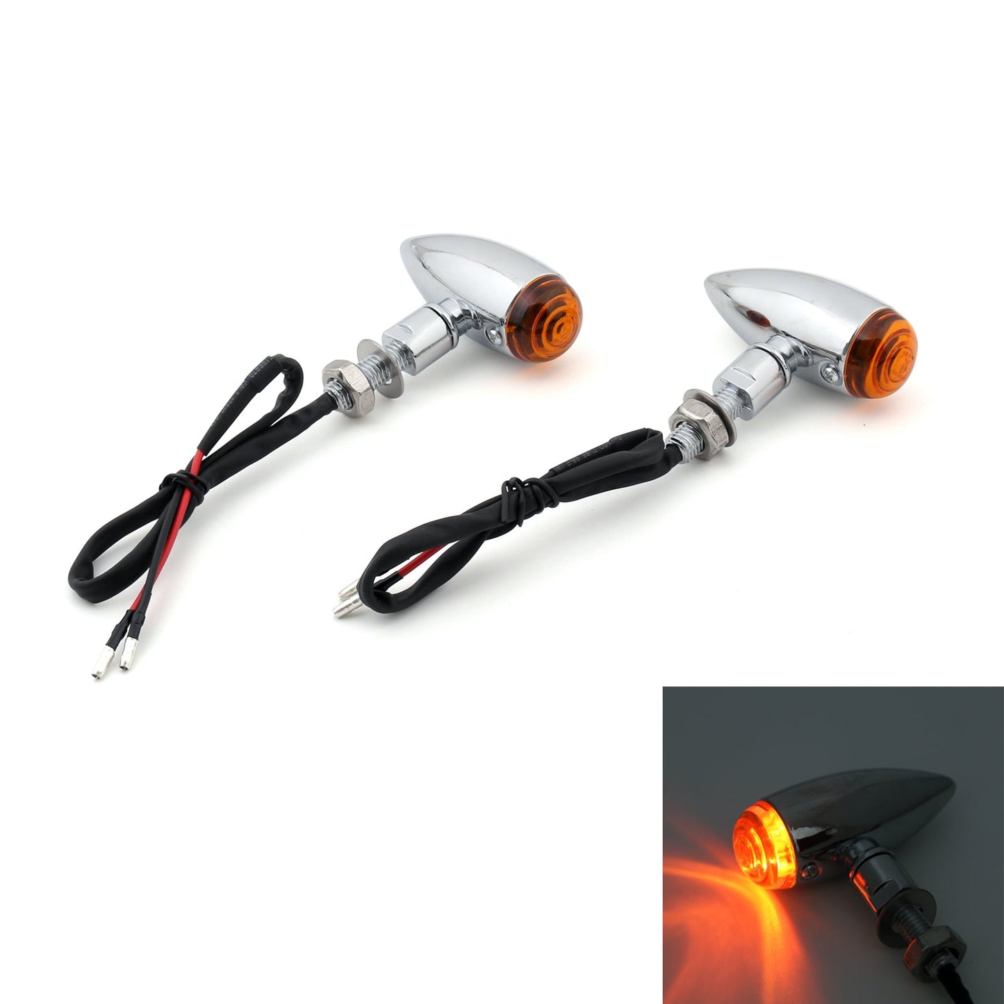 Harley Softail Dyna Sportster V-Rod 2Pcs Bullet Turn Signal Light