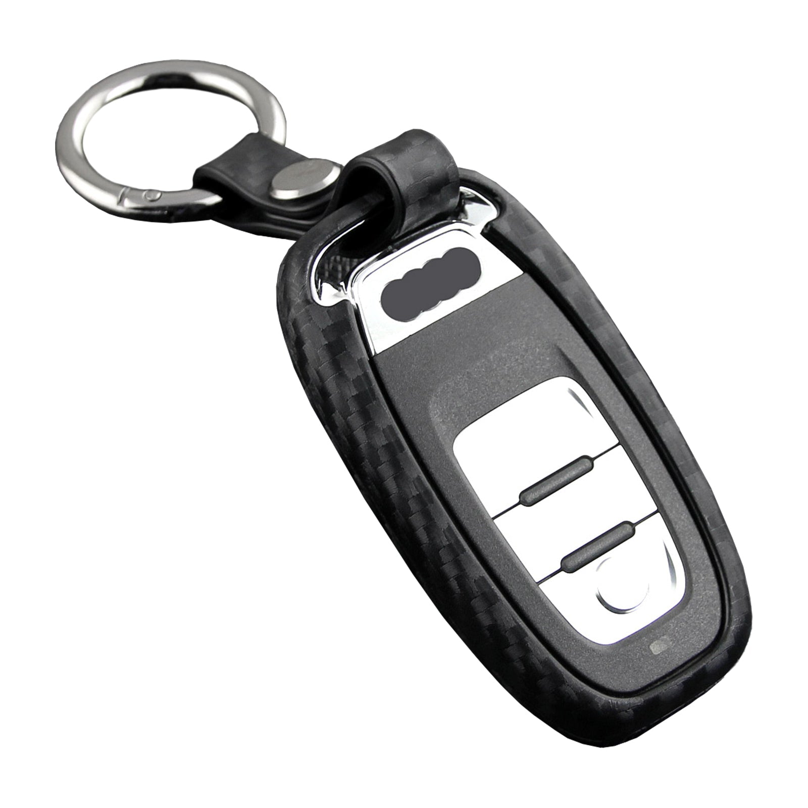 Leather Silicone Car Key Case Cover With Buckle For Audi