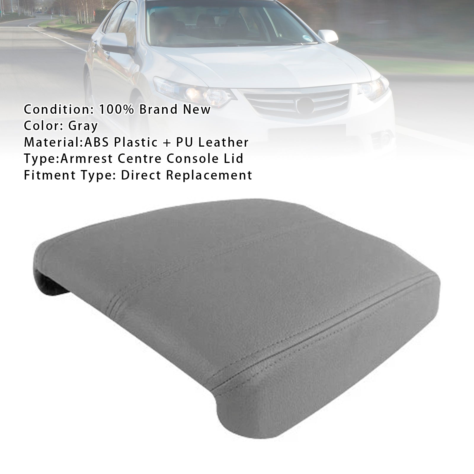 2008-2012 Honda Accord Gray Leather Armrest Centre Console Lid