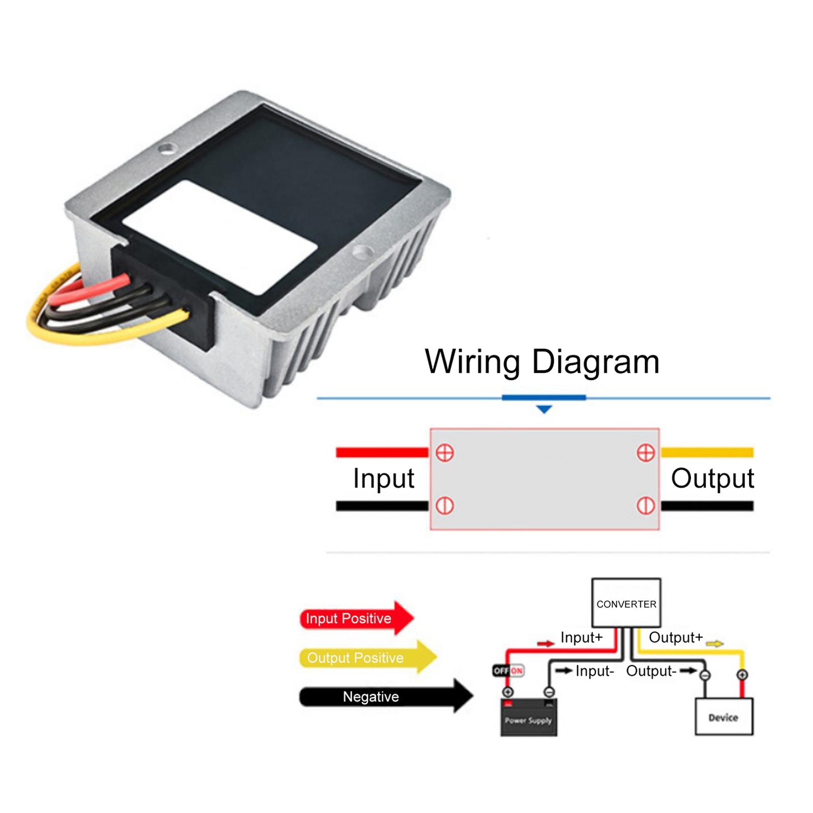15A Waterproof DC/DC Converter Power Supply Regulator 30-90V Step Down To 12V