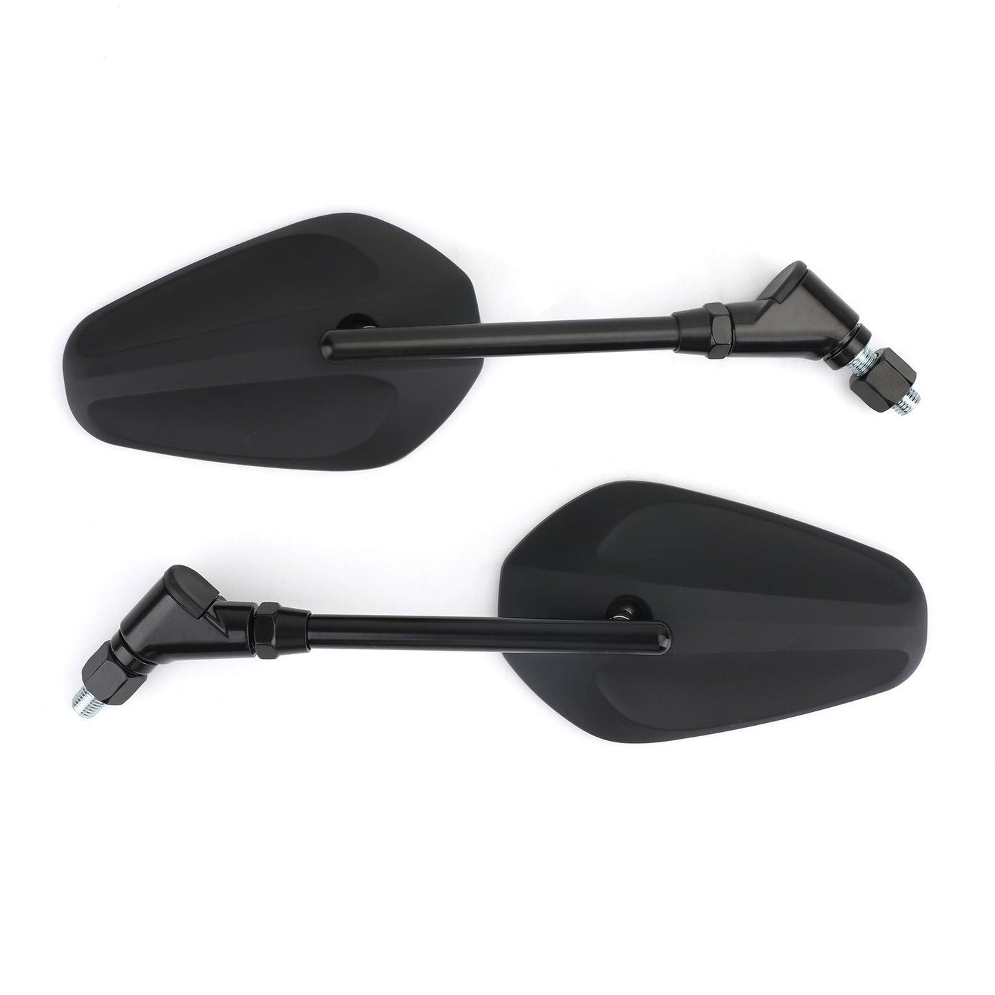 New Black Left & Right Motorcycle Cruiser Chopper Rearview Side Mirrors M10 10mm Generic