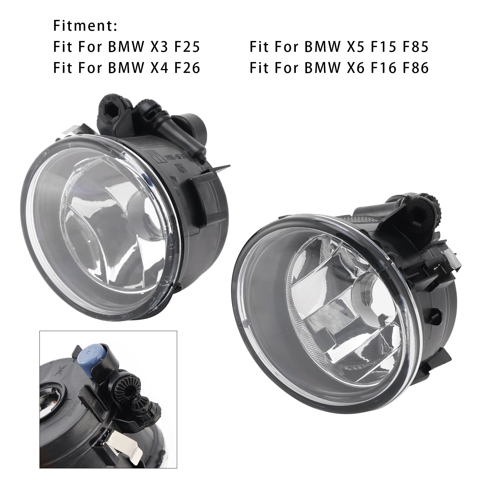Pair Front Fog Light Lamps Without Bulbs Fit For BMW X3 X4 X5 X6 63177238787