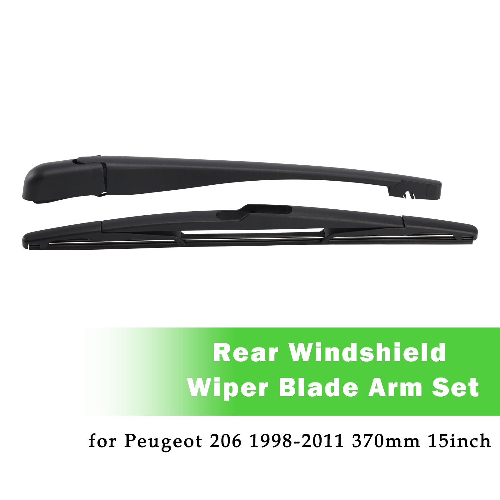 Rear Windshield Wiper Blade Arm Set for Peugeot 206 1998-2011 370mm 15inch