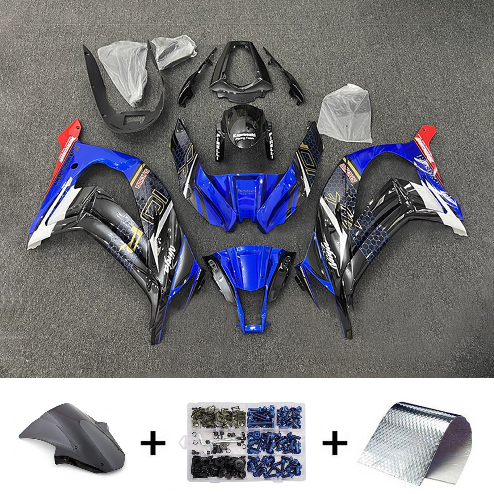 Injection Fairing Kit Bodywork Plastic ABS fit For Kawasaki ZX10R 2011-2015