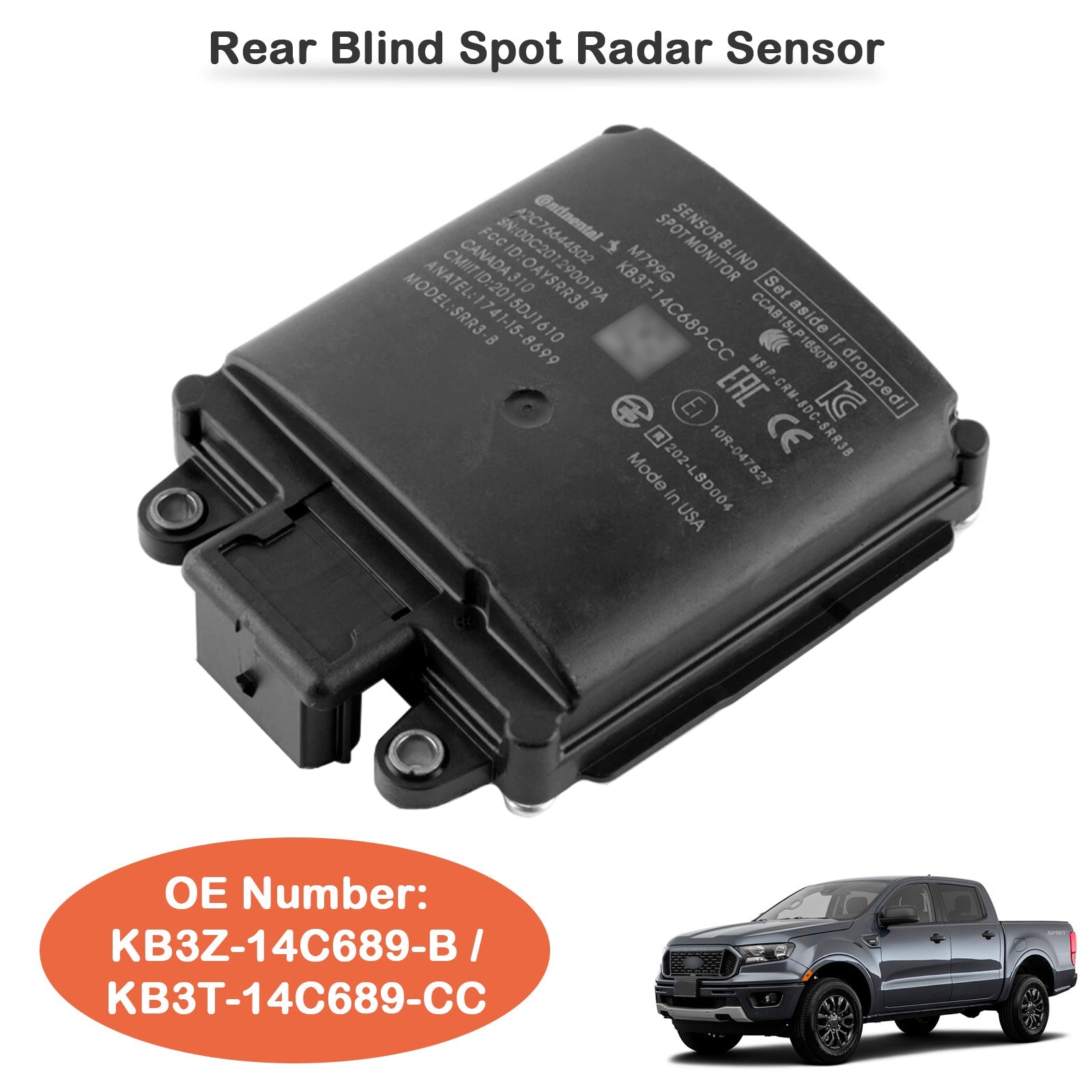 2019-2022 Ford Transit-250 Rear Blind Spot Radar Sensor KB3Z-14C689-B