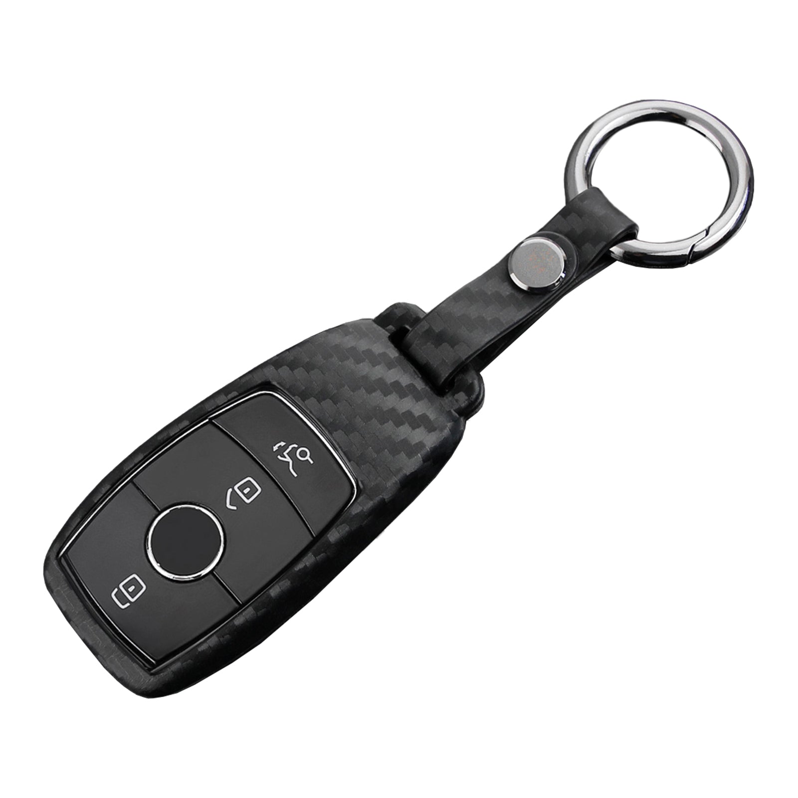 Leather Silicone Car Key Case Cover With Buckle For Mercedes-Benz E