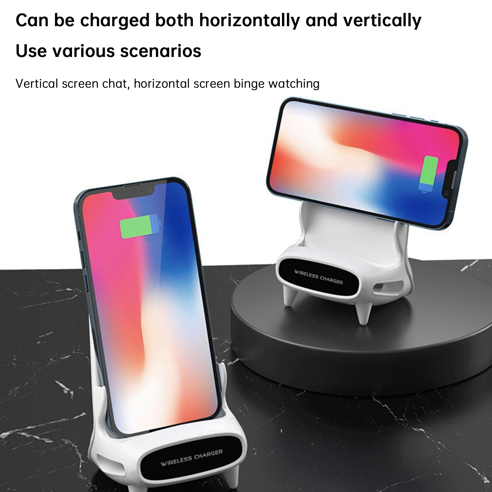 3 in 1 V8 Mini Chair Wireless Charger Phone Holder Charging Phone Stand Speaker