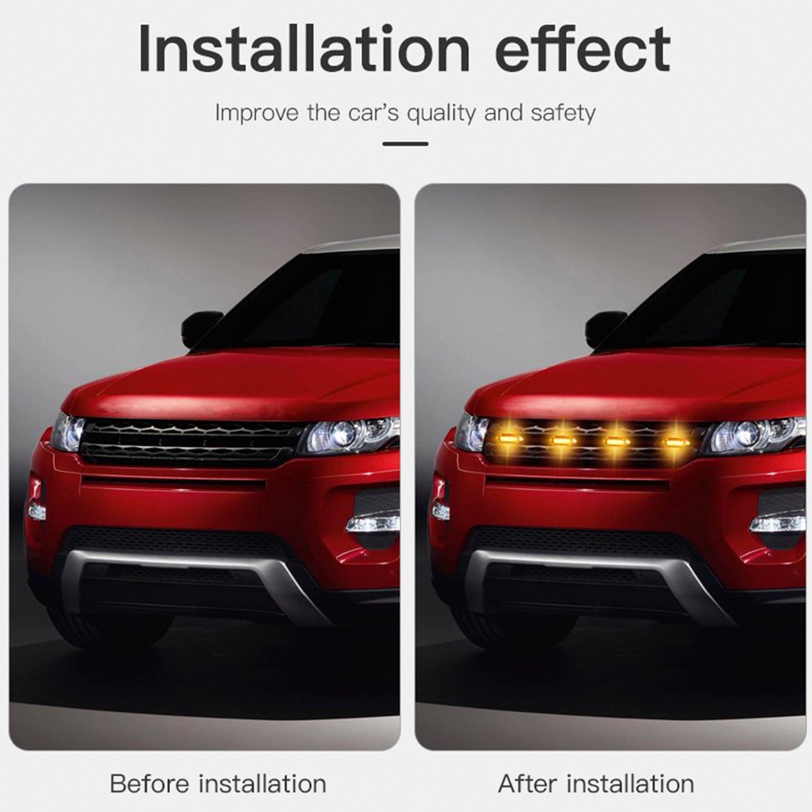 3Pcs Front Grille LED Lighting RGB With APP Controller For SUV off-road vehicles