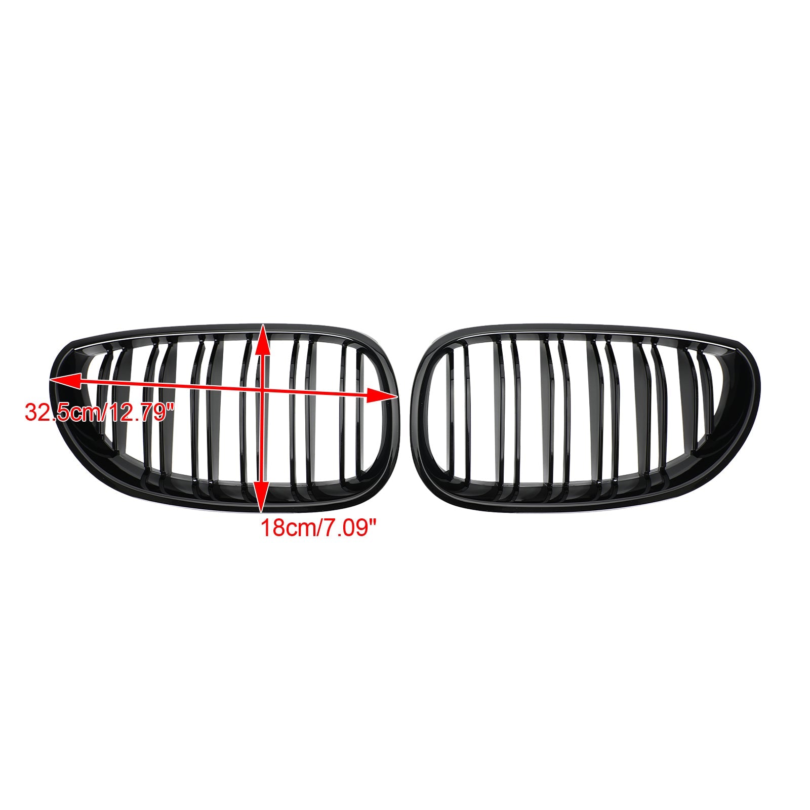 2004-2009 BMW E60 E61 M5 520i 530i Glossy Black Front Sport Kidney Grille ABS Generic
