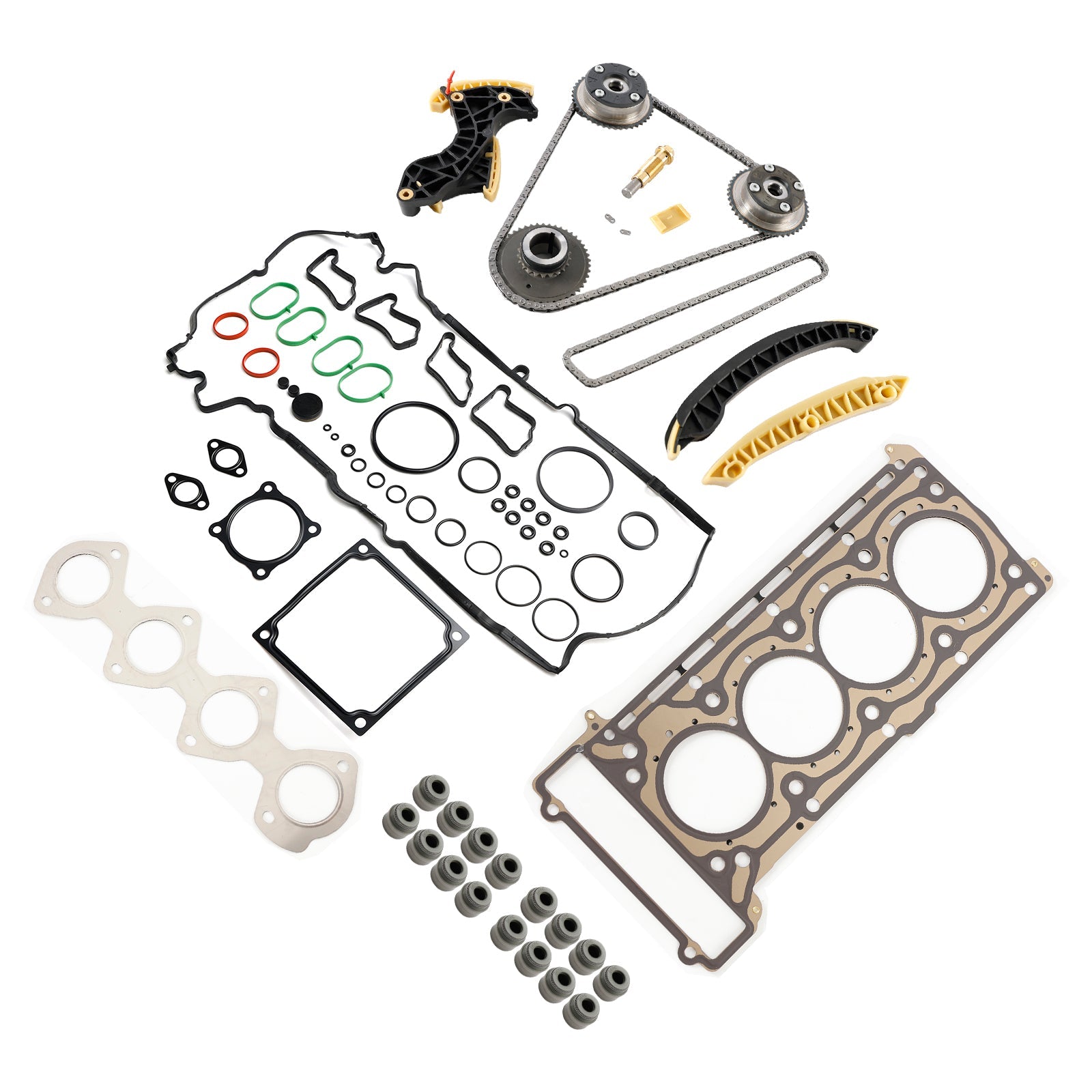 2002/05-2007/02 Mercedes-Benz C-Klasse W203 C 180 Kompressor Timing Chain Kit & Camshaft Gears & Head gGasket Set 2710500647