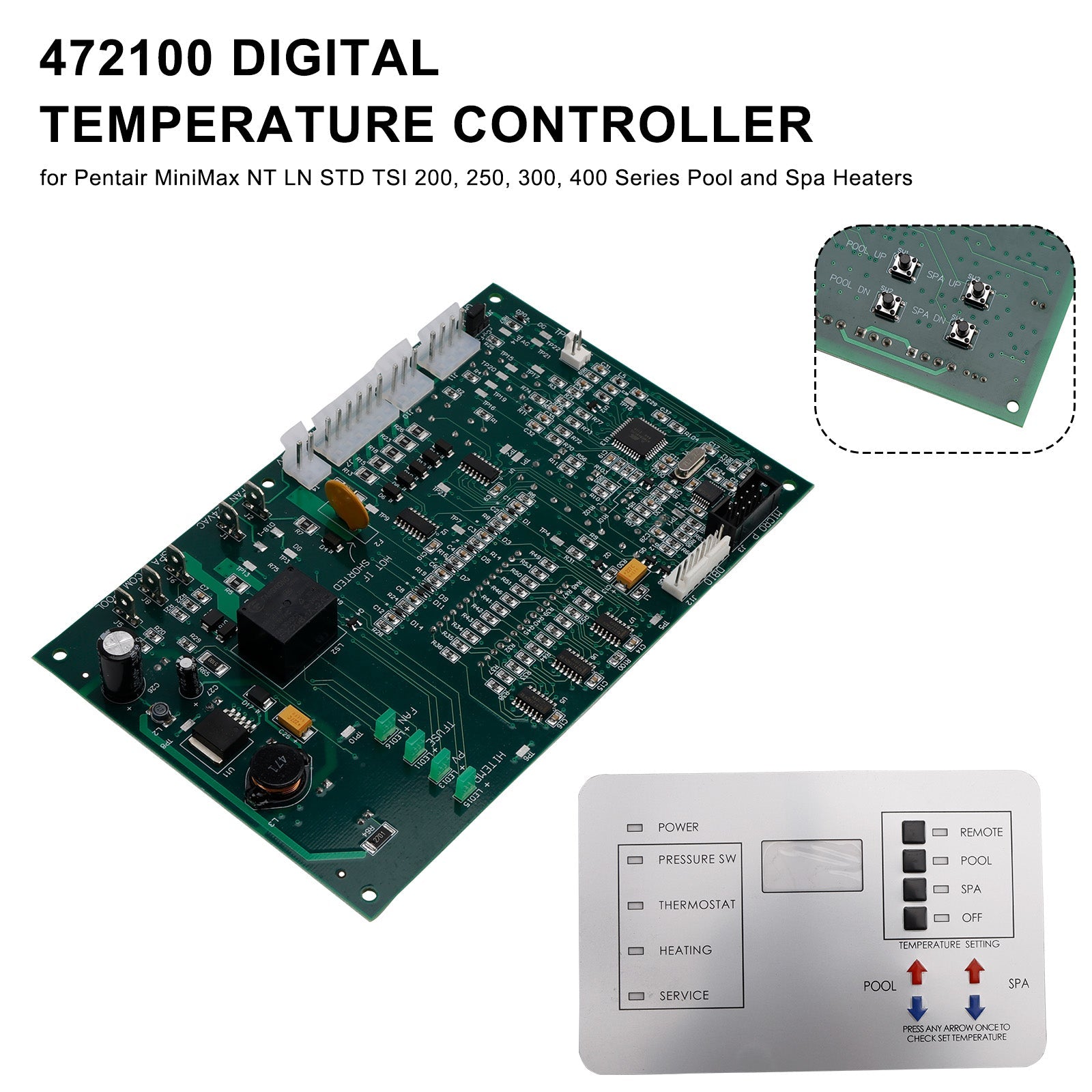 Digital Temperature Controller Board for Pentair NT STD TSI 200 250 300 400 472100